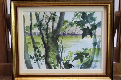 Lot 1808 - Lesley Fotherby (b.1946) watercolour - Shady Trees, signed, in glazed gilt frame, 12cm x 16cm 
Provenance: Chris Beetles Ltd. London