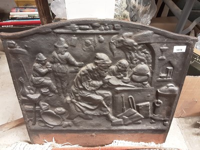 Lot 1078 - Cast iron Fire back