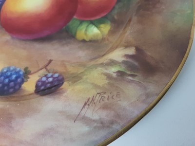 Lot 1143 - Good quality Royal Worcester fruit painted cup and saucer trio