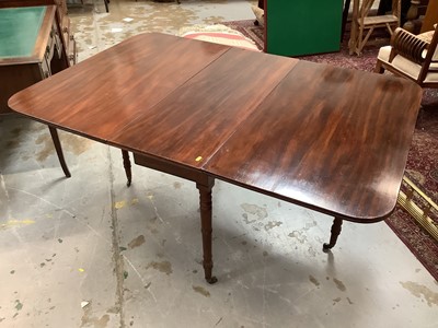 Lot 906 - 19th century mahogany drop leaf gate leg dining table