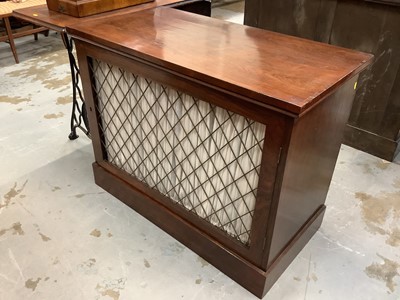 Lot 908 - Regency style rosewood cupboard enclosed by a single door with brass grille