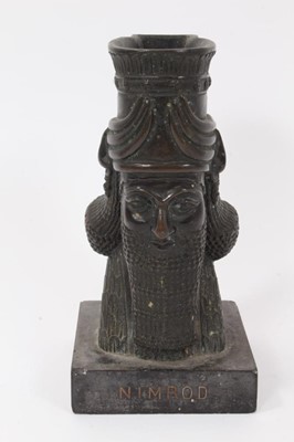 Lot 789 - 19th century bronze figure of Nimrod, mounted on a marble base
