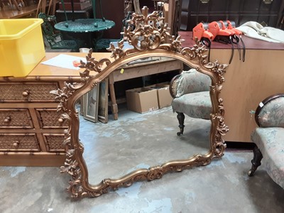 Lot 974 - Three gilt mirrors and one small reproduction chest