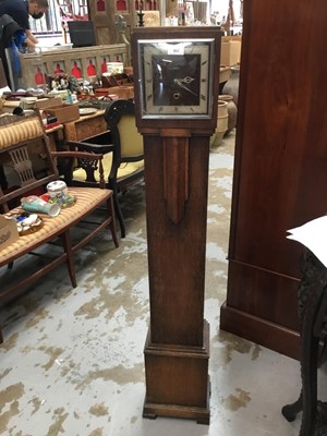 Lot 902 - 1930s Smiths Grandmother clock in Art Deco oak case