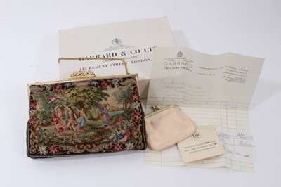 Lot 2069 - Fine quality Garrard & Co. mille-point ladies evening bag with original receipt from Garrard 30.1.1974 for £268, in original box