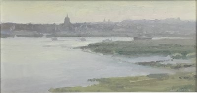 Lot 39 - John Osborne - oil on board - Maldon, Essex