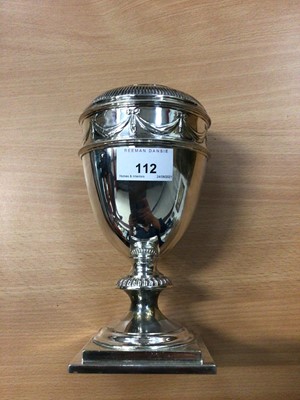 Lot 112 - Late Victorian silver plated oil lamp base, ideal for conversion to a table lamp