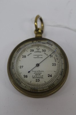 Lot 2364 - Short & Mason brass cased pocket barometer