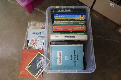 Lot 2031 - One box of Classic workshop manuals to include Ford Escort RS Turbo supplementary workshop manual