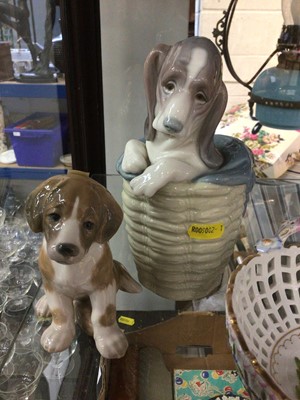 Lot 216 - Royal Copenhagen Dog ornament and a Lladro Dog ornament (2)