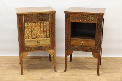 Lot 1460 - Pair of rosewood and boulle work side tables