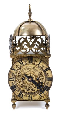 Lot 650 - Good quality brass lantern clock  
Provenance: Removed from Argyll House, Kings Road, London