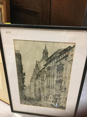 Lot 378 - Group of five etchings and pen and ink sketches