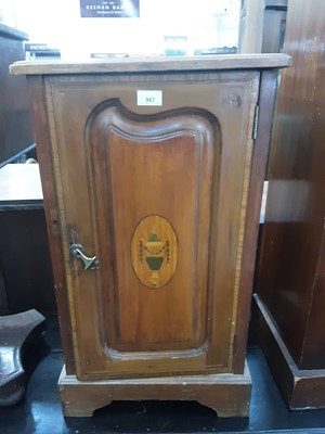 Lot 967 - Edwardian inlaid pot cupboard with satinwood crossbanding, 42cm wide, 36cm deep, 73.5cm high