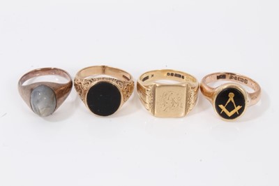 Lot 703 - Four gentlemen's gold rings