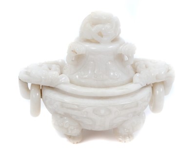 Lot 752 - Chinese white jade censer