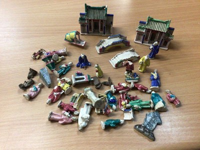 Lot 131 - Group of early 20th century Chinese pottery miniature garden figures