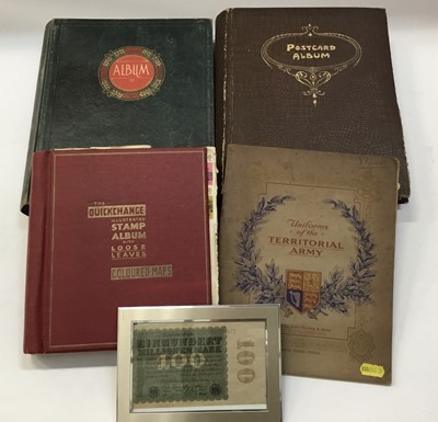 Lot 1418 - Postcards in two albums including real photographic street scenes, Fuller & Son Brewery staff Kelvedon