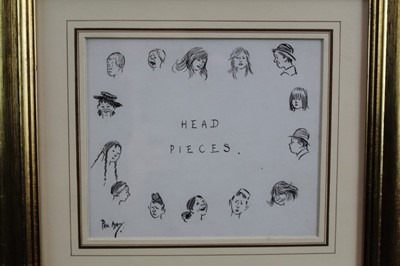 Lot 1747 - Phil May (1864-1903) pen and ink - Head Pieces, signed, in glazed gilt frame, 14cm x 16cm 
Provenance: Chris Beetles Ltd. London