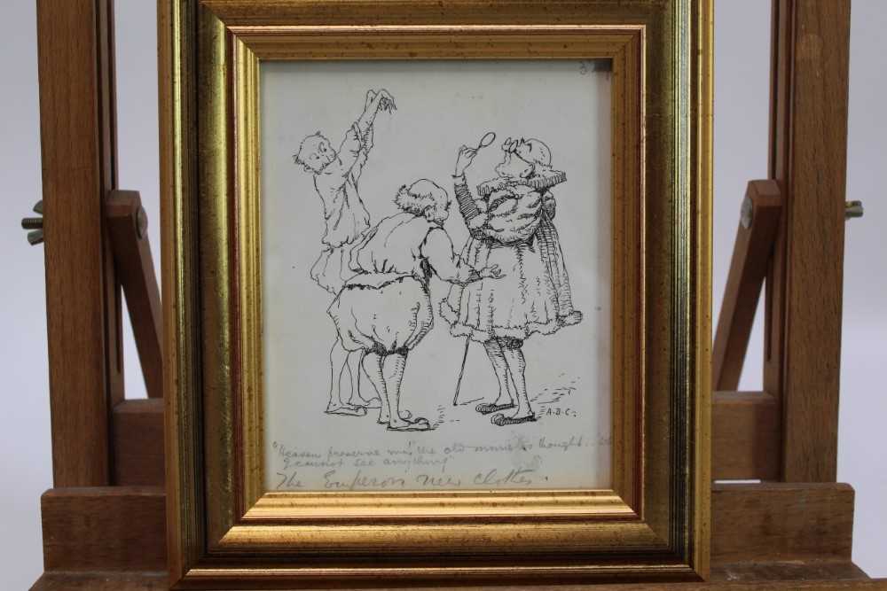 Lot 1740 - Duncan Carse (1876-1938) pen and ink drawing - “Heaven Preserve Me!...”, initialled and inscribed, in glazed gilt frame, 15cm x 12cm 
Provenance: Chris Beetles Ltd. London