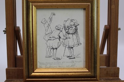 Lot 1740 - Duncan Carse (1876-1938) pen and ink drawing - “Heaven Preserve Me!...”, initialled and inscribed, in glazed gilt frame, 15cm x 12cm 
Provenance: Chris Beetles Ltd. London
