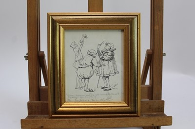Lot 1740 - Duncan Carse (1876-1938) pen and ink drawing - “Heaven Preserve Me!...”, initialled and inscribed, in glazed gilt frame, 15cm x 12cm 
Provenance: Chris Beetles Ltd. London