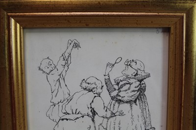 Lot 1740 - Duncan Carse (1876-1938) pen and ink drawing - “Heaven Preserve Me!...”, initialled and inscribed, in glazed gilt frame, 15cm x 12cm 
Provenance: Chris Beetles Ltd. London