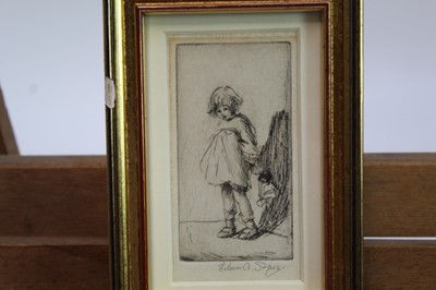 Lot 1707 - Eileen Soper (1905-1990) signed etching - The First Recitation, in glazed gilt frame, 9.5cm x 5cm 
Provenance: Chris Beetles Ltd. London