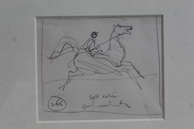 Lot 1846 - *Ronald Searle (1920-2011) pencil sketch - Quick Acceleration, in glazed gilt frame, 10cm x 12.5cm