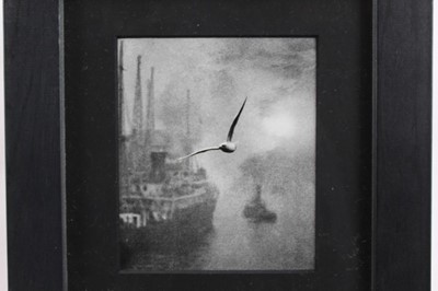 Lot 1834 - Bill Brandt (1904-1983) photographic print - Early Morning on the River, London Bridge, 1936, unsigned, in glazed frame 
Provenance: Chris Beetles Gallery