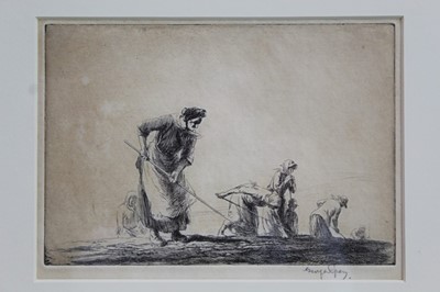 Lot 1704 - George Soper (1870-1942) signed etching - Women Hoeing, in glazed gilt frame 
Provenance: Chris Beetles Gallery