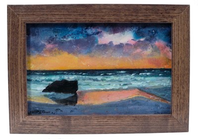 Lot 1716 - *Keith Grant (b.1930) acrylic on board - The Boulder and the Sea, signed and dated ‘11, in glazed frame 
Provenance: Chris Beetles Gallery
