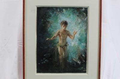 Lot 1800 - Michael Stennett (b.1946) mixed media on paper - Midsummer Night’s Dream, signed and inscribed, in glazed gilt frame