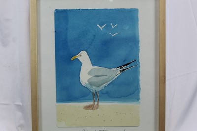 Lot 1851 - Hugh Fairfax watercolour - Bloody Tourists, signed, dated ‘03, in glazed frame 
Provenance: Thompson’s Aldeburgh