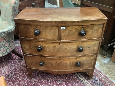 Lot 1008 - Georgian mahogany chest of two short and two long drawers, 91cm wide, 48cm deep, 90.5cm high