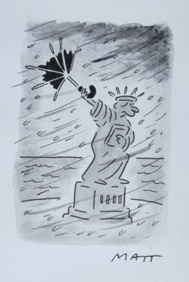 Lot 1142 - Matt, (Matt Pritchett b.1964) pen, ink and monochrome watercolour – Statue of Liberty, signed, in glazed gilt frame 
Provenance: Chris Beetles Gallery