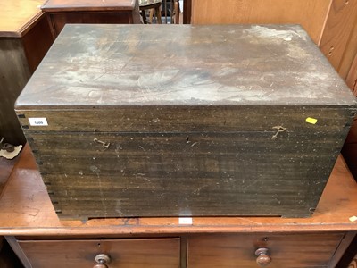 Lot 1009 - Victorian trunk with brass side handles, 76cm wide, 45.5cm deep, 42cm high