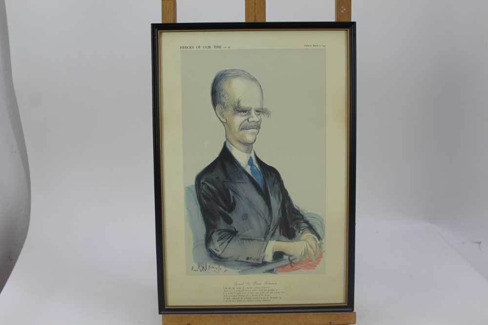 Lot 1780 - *Ronald Searle set of twelve Punch cartoons - Heroes of our Time, in glazed frames