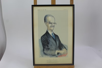 Lot 1780 - *Ronald Searle set of twelve Punch cartoons - Heroes of our Time, in glazed frames