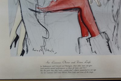 Lot 1780 - *Ronald Searle set of twelve Punch cartoons - Heroes of our Time, in glazed frames