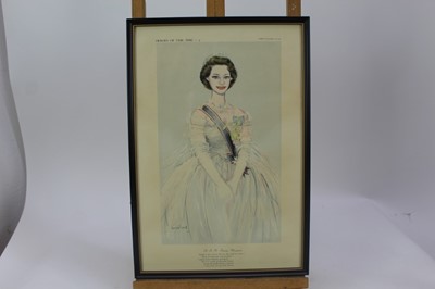 Lot 1780 - *Ronald Searle set of twelve Punch cartoons - Heroes of our Time, in glazed frames