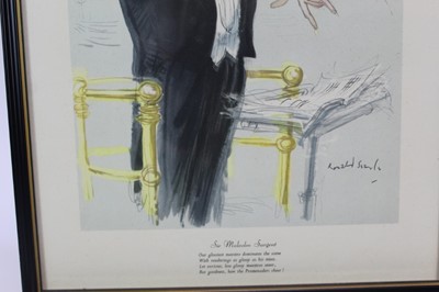 Lot 1780 - *Ronald Searle set of twelve Punch cartoons - Heroes of our Time, in glazed frames
