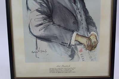 Lot 1780 - *Ronald Searle set of twelve Punch cartoons - Heroes of our Time, in glazed frames