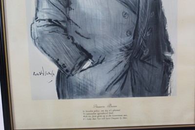 Lot 1780 - *Ronald Searle set of twelve Punch cartoons - Heroes of our Time, in glazed frames