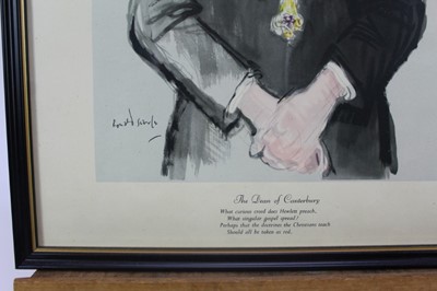 Lot 1780 - *Ronald Searle set of twelve Punch cartoons - Heroes of our Time, in glazed frames