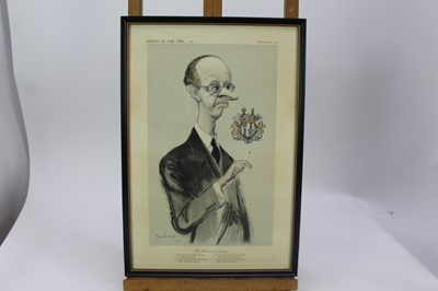 Lot 1780 - *Ronald Searle set of twelve Punch cartoons - Heroes of our Time, in glazed frames