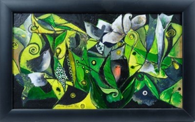 Lot 1136 - *Keith Grant (b.1930) acrylic and calligraphic ink with pencil - Nightshade, framed 
Provenance: Chris Beetles Gallery, London