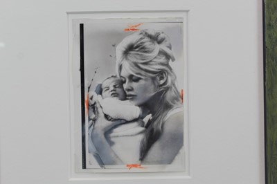 Lot 1852 - Vintage gelatin silver print - Bardot cuddles her two-day old son, Nicholas, 
in glazed frame 
Provenance: James Hyman Gallery