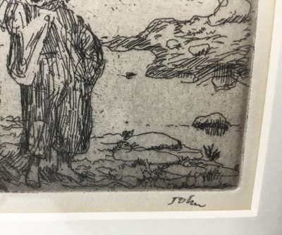 Lot 1772 - *Augustus John (1878-1961) signed etching - Rambling by the Lake, 24/50