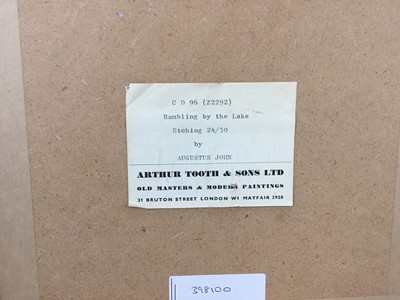 Lot 1772 - *Augustus John (1878-1961) signed etching - Rambling by the Lake, 24/50